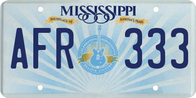 MS license plate AFR333