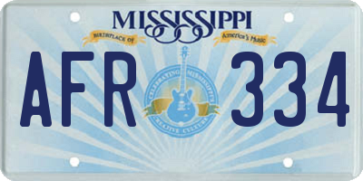 MS license plate AFR334