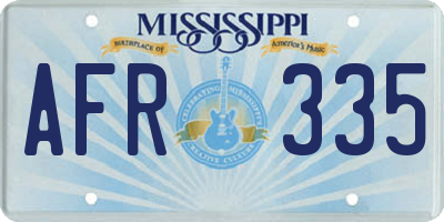 MS license plate AFR335