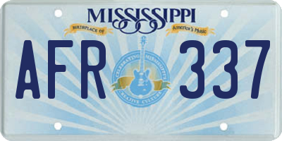MS license plate AFR337