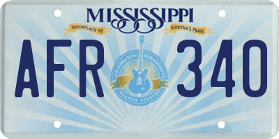 MS license plate AFR340