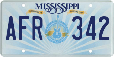 MS license plate AFR342