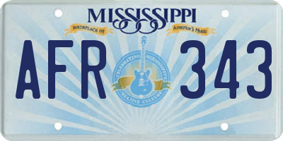 MS license plate AFR343