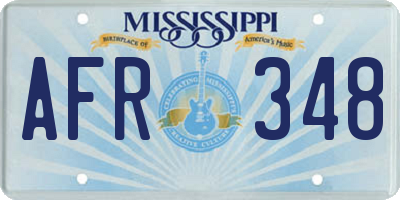 MS license plate AFR348