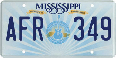 MS license plate AFR349
