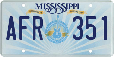 MS license plate AFR351