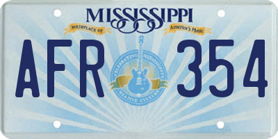 MS license plate AFR354