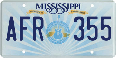 MS license plate AFR355