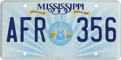 MS license plate AFR356