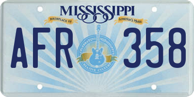 MS license plate AFR358