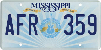 MS license plate AFR359