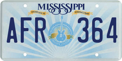 MS license plate AFR364