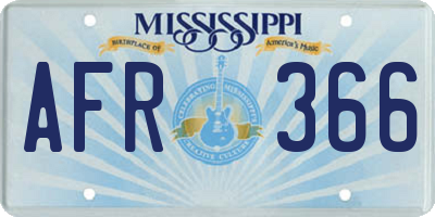 MS license plate AFR366