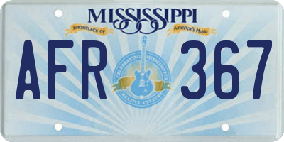 MS license plate AFR367