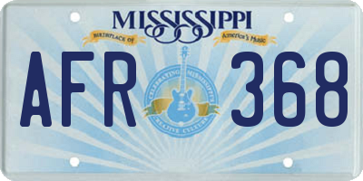 MS license plate AFR368