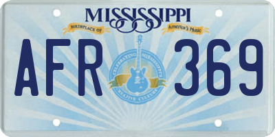 MS license plate AFR369