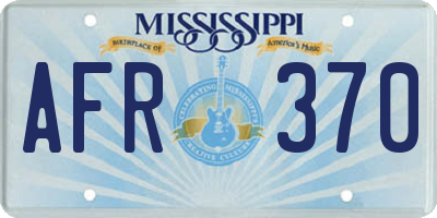 MS license plate AFR370