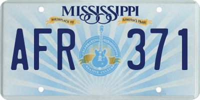 MS license plate AFR371
