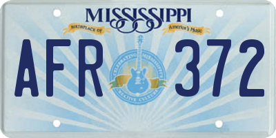 MS license plate AFR372