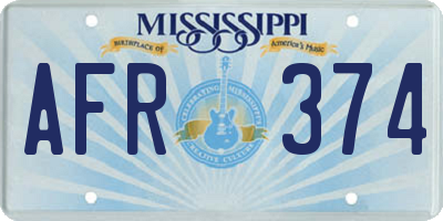 MS license plate AFR374