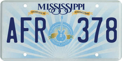 MS license plate AFR378