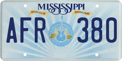MS license plate AFR380