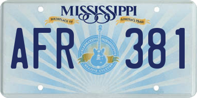 MS license plate AFR381
