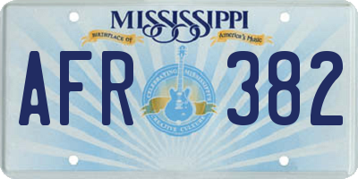 MS license plate AFR382