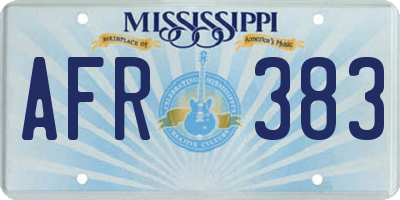 MS license plate AFR383