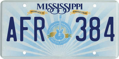 MS license plate AFR384