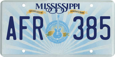 MS license plate AFR385