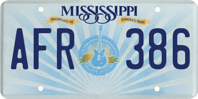 MS license plate AFR386