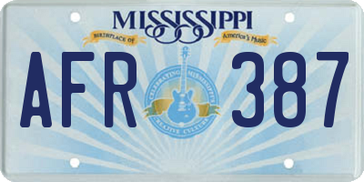 MS license plate AFR387