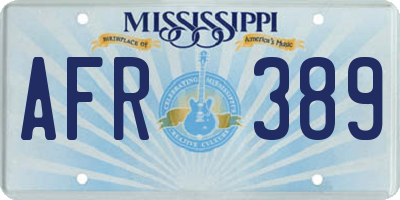 MS license plate AFR389