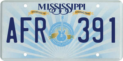MS license plate AFR391