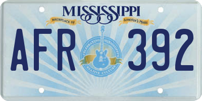 MS license plate AFR392