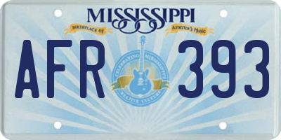 MS license plate AFR393