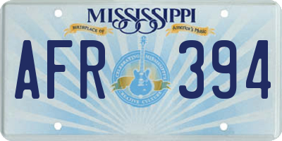 MS license plate AFR394