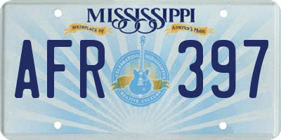 MS license plate AFR397