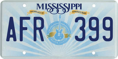 MS license plate AFR399