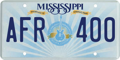 MS license plate AFR400