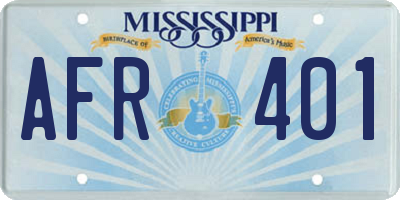 MS license plate AFR401