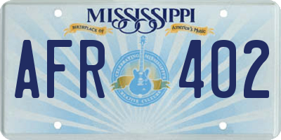 MS license plate AFR402