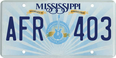 MS license plate AFR403