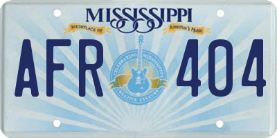 MS license plate AFR404