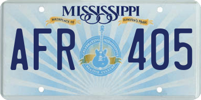 MS license plate AFR405
