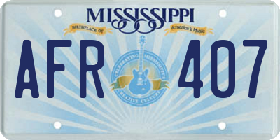 MS license plate AFR407