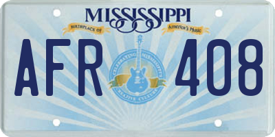 MS license plate AFR408