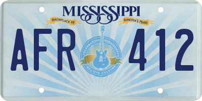 MS license plate AFR412