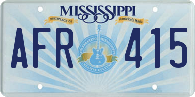 MS license plate AFR415